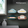 Wall Mounted Cute Cloud Shape Soap Holder Removable Drain Soap Tray