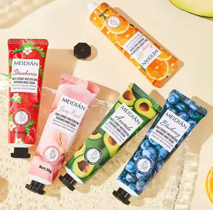 Meidian Fruit Extract Moisturizing Perfumed Hand Cream Set  Pack Of 5