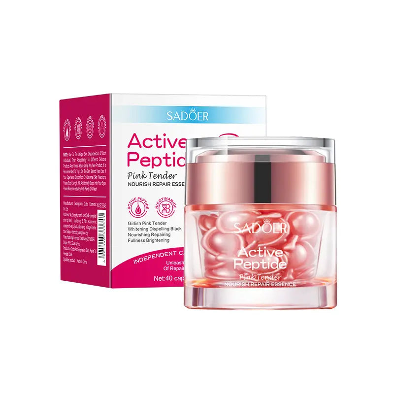 SADOER Active Peptide Pink Tender Nourish Repair Essence 40 Capsule