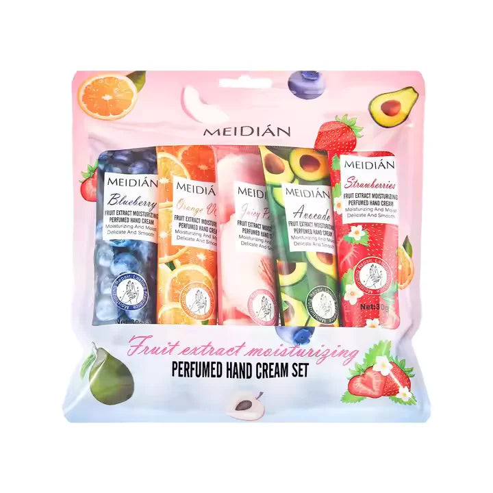 Meidian Fruit Extract Moisturizing Perfumed Hand Cream Set  Pack Of 5