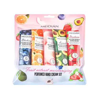 Meidian Fruit Extract Moisturizing Perfumed Hand Cream Set  Pack Of 5