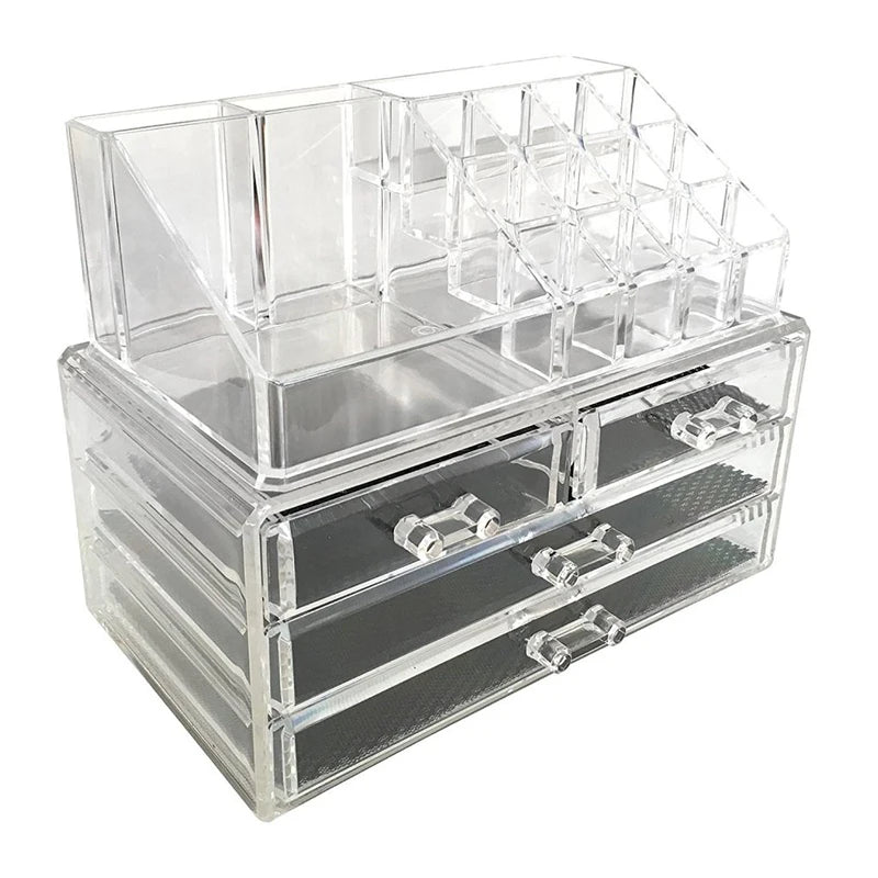 Multipurpose New Clear Acrylic Makeup Organizer With 4 Drawer Storage Box