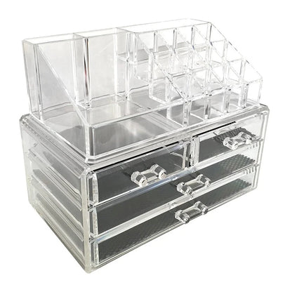Multipurpose New Clear Acrylic Makeup Organizer With 4 Drawer Storage Box