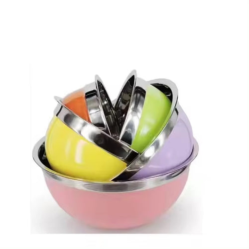 Multifunctional Stainless Steel Colorful Mixing Bowl With Lid Set Of 5