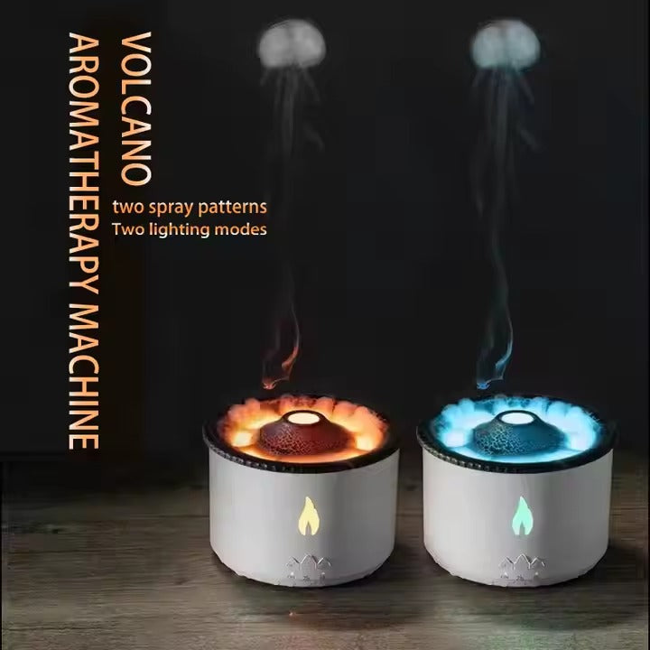 Portable New Fine Fog Volcanic Flame Aroma Diffuser Essential Oil Lamp USB Air Humidifier Night Light