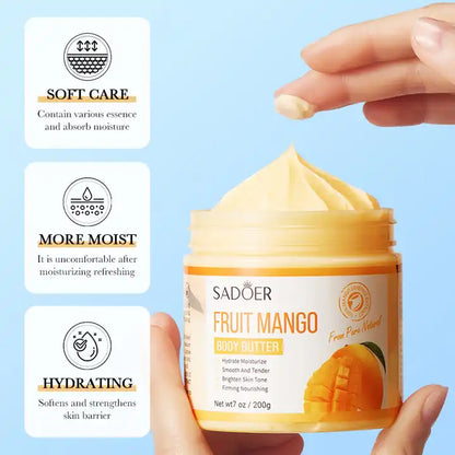 Sadoer Fruit Mango Body Butter Brightening and Moisturizing Body Cream 200g