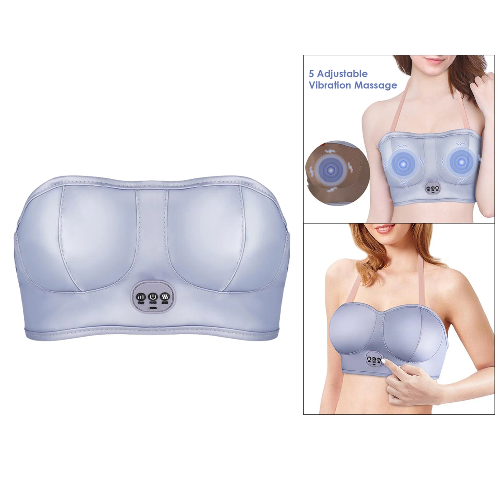 ZheElen Smart Bra Wireless Electric Bra Skin Friendly Lightweight  Adjustable Chest Massager Vibrating Breast Massagers for Women