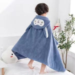 Cute Cartoon Hooded Fleece Kids Bath Towel