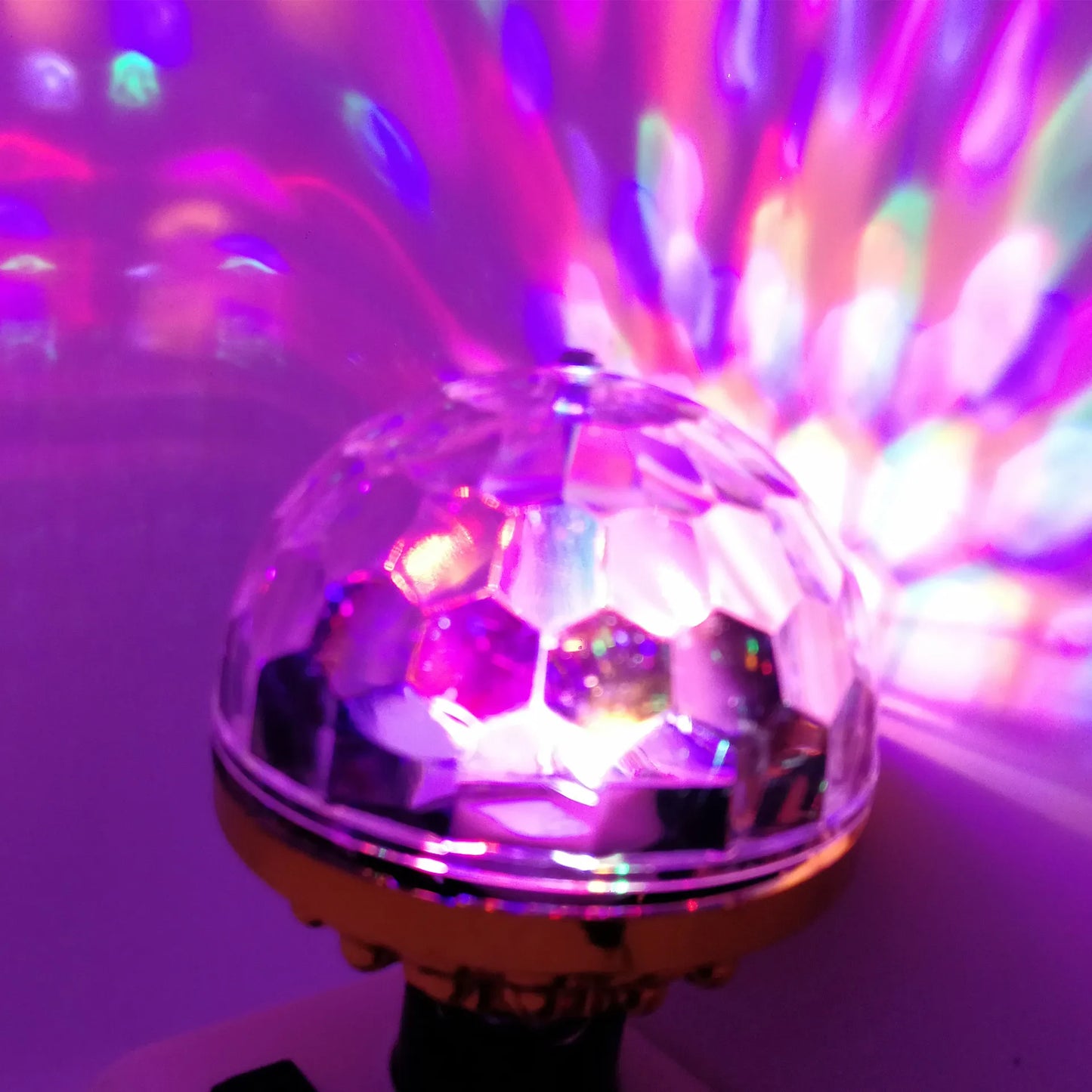 LED Multi Color Rotating Auto Crystal Ball Bulb With Socket