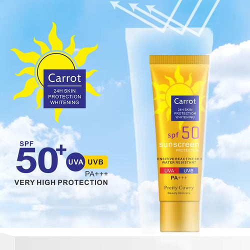 Pretty Cowry Carrot Sun Block  SPF50 Pa+++ UVA UVB Sunscreen Protection