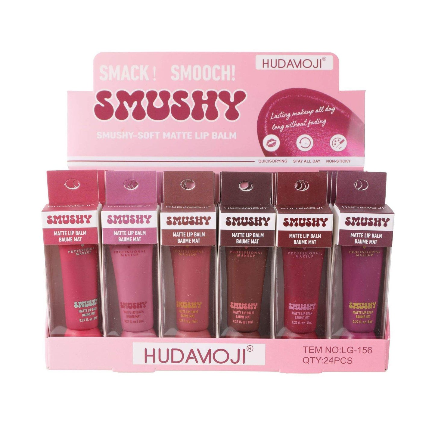 Hudamoji Smack Smooth Matte Lip Balm Pack of 6