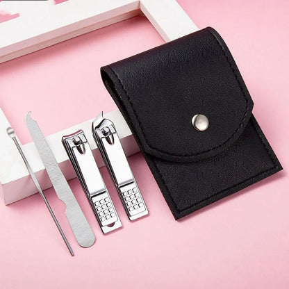 Stainless Steel Nail Clipper Cutter Set 4Pcs Set Manicure Pedicure Tool Kit