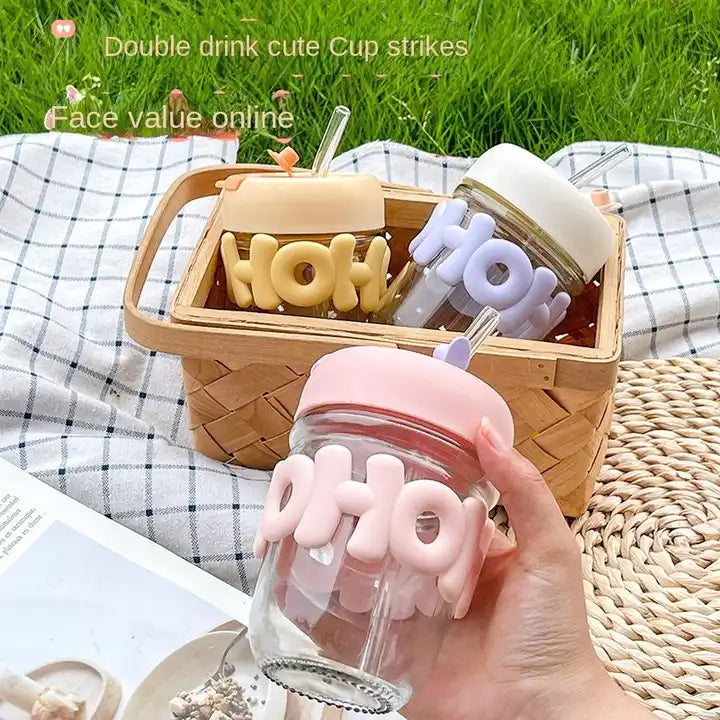 Coffee Mug With Straw With Silicone Sleeve