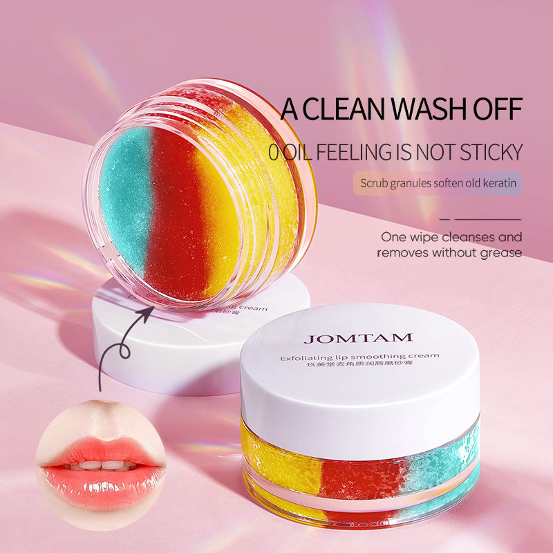 Jomtam Organic Plant Multi Color Flavor Lip Scrub Cream Remove Dead Skin Exfoliation Sugar Lip Scrub