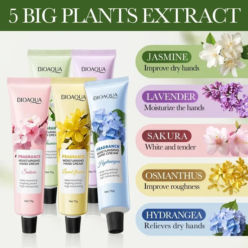 Bioaqua Botanical Water-Based Hand Cream Set 5 Pcs 75g Each