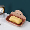 Wall Mounted Cute Cloud Shape Soap Holder Removable Drain Soap Tray