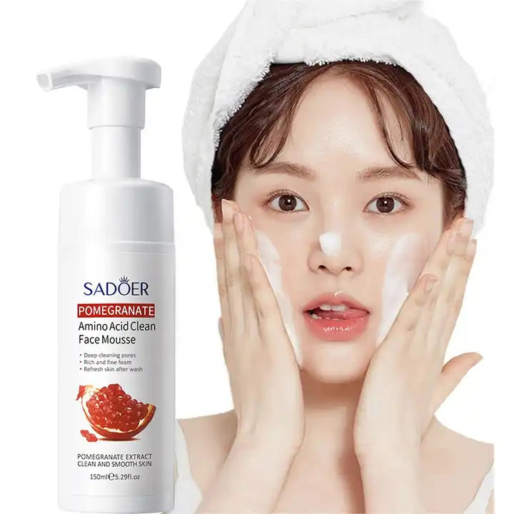 SADOER Pomegranate Amino Acid Cleansing Mousse Oil Control Exfoliating Moisturizing Facial Cleanser