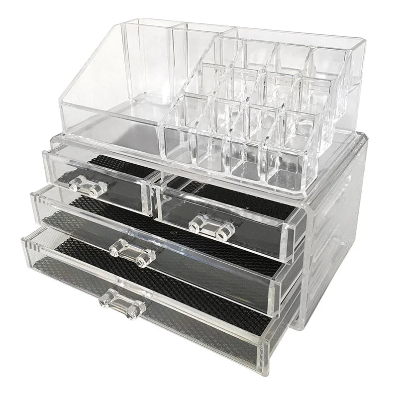 Multipurpose New Clear Acrylic Makeup Organizer With 4 Drawer Storage Box