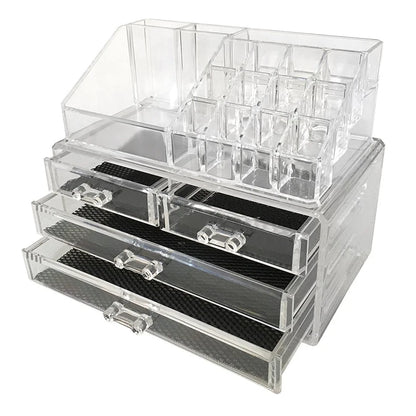 Multipurpose New Clear Acrylic Makeup Organizer With 4 Drawer Storage Box