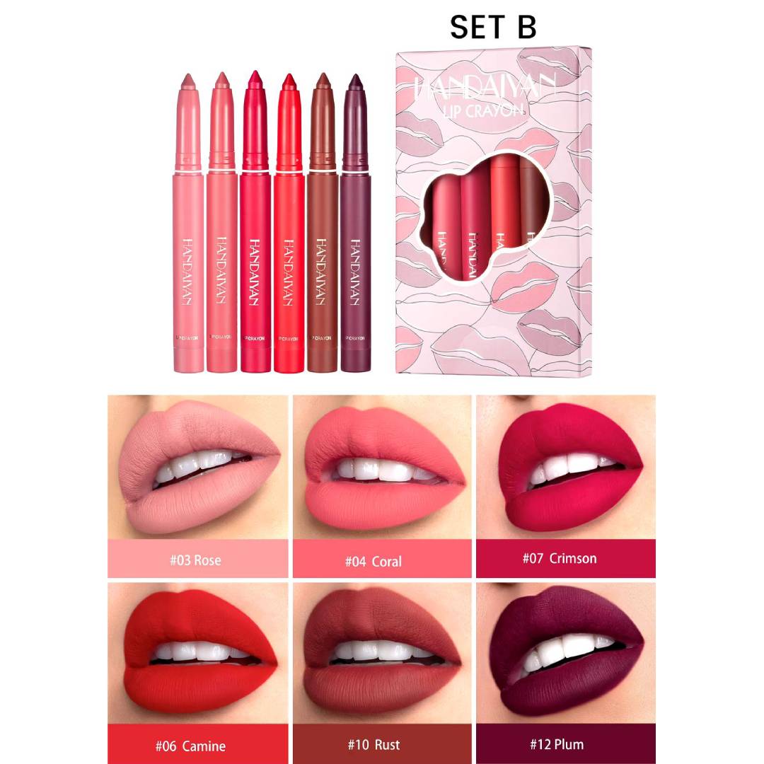 HANDAIYAN Matte Lip Crayon Lipstick Set