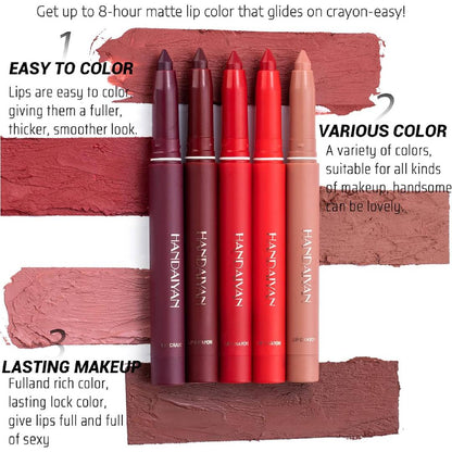 HANDAIYAN Matte Lip Crayon Lipstick Set