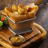 Stainless Steel Mini Square Fry Basket French Fries Holder Fried Food Table Serving