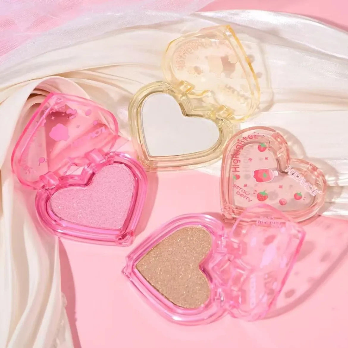Hudamoji Heart Highlighter 4 Pcs Set