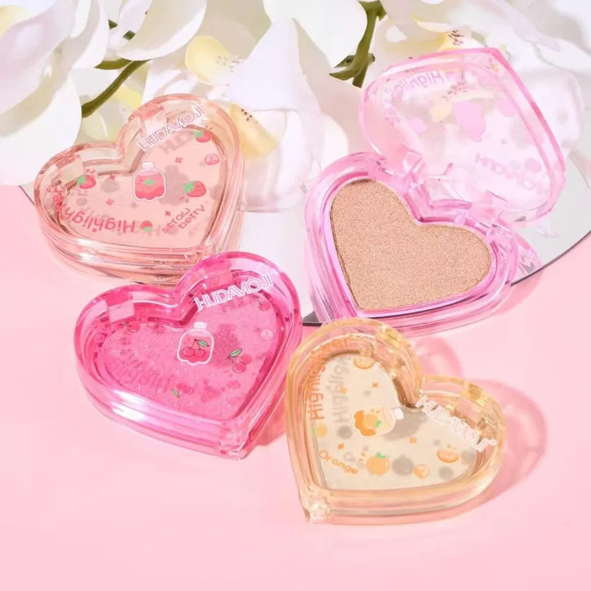 Hudamoji Heart Highlighter 4 Pcs Set