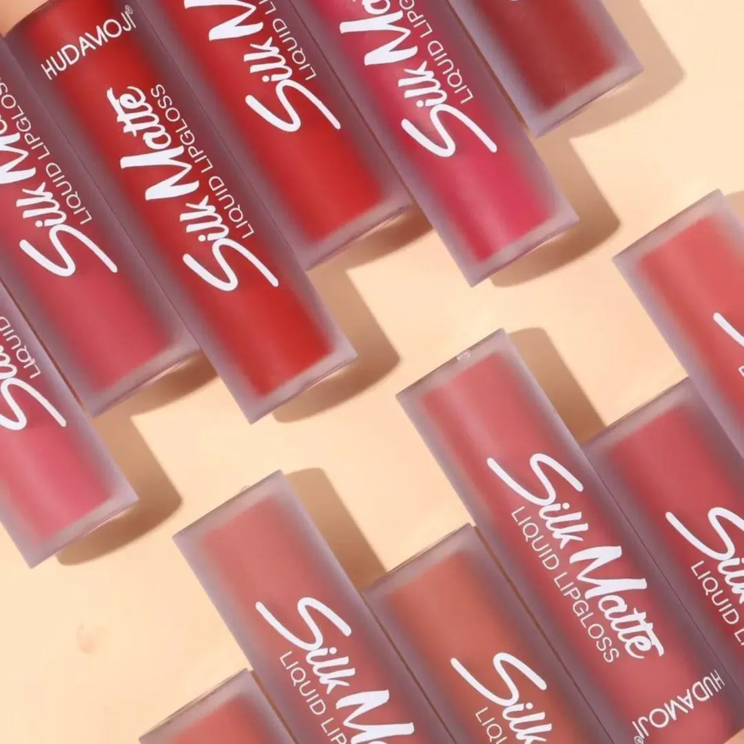 Hudamoji Silky Smooth Matte Long Lasting Lipgloss Set Pack of 12