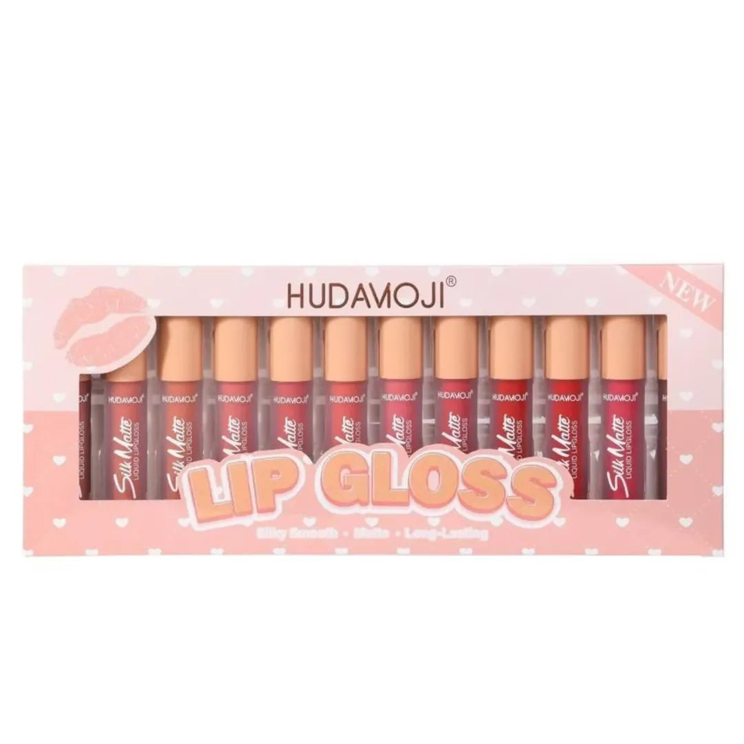 Hudamoji Silky Smooth Matte Long Lasting Lipgloss Set Pack of 12