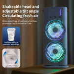 Remote Control Portable Evaporative Mist Air Cooler Fan 3-Speed Space Motorized Rotation Colorful Night Light Spray Cooling Fan