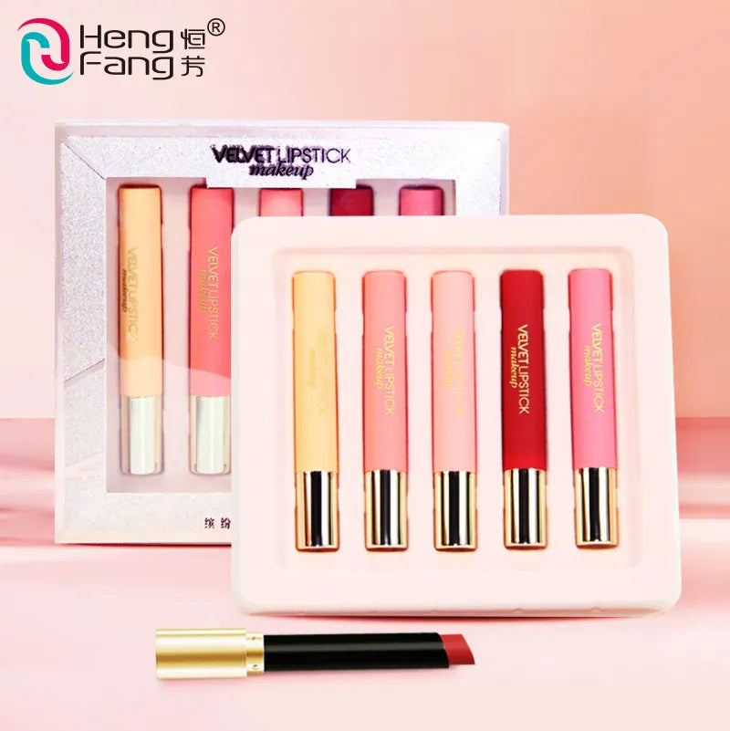 HengFang Velvet Lipsticks Set of 5