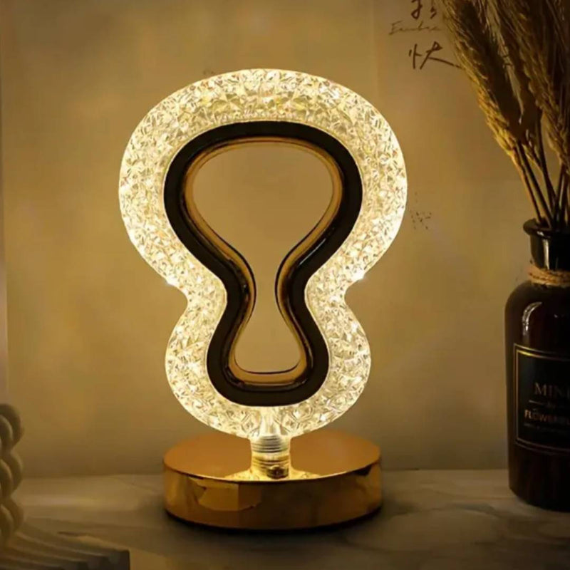 Halogen Decorated Crystal Table Lamp Acrylic Border Bedside Night Light Elegant Nightstand Lamp