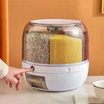 360 Rotating Multi Grain Automatic Storage Dispenser Acrylic Material 10kg