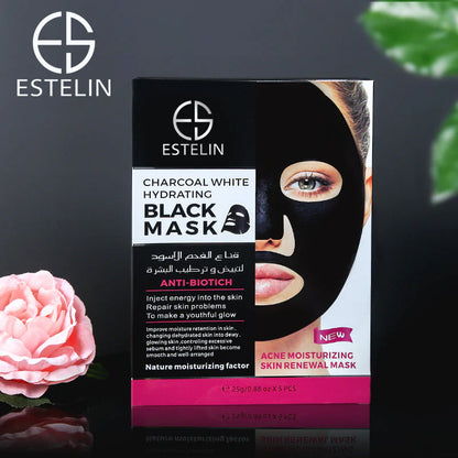 Estelin Charcoal White Hydrating Black Acne Moisturizing Skin Renewal Mask
