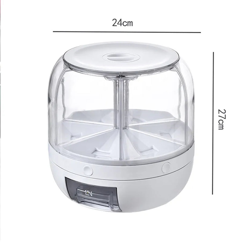 360 Rotating Multi Grain Automatic Storage Dispenser Acrylic Material 10kg