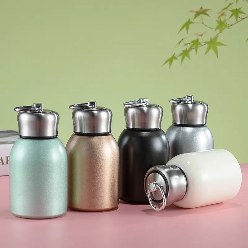 Stainless Steel Mini Insulated Travel Mug Bottle With Lifting Ring 300ml