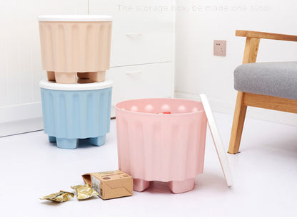 Toy Barrel Stool With Storage Box