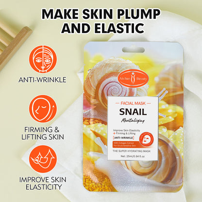 Aichun Beauty Snail Revitalizing Facial Mask Pack of 5