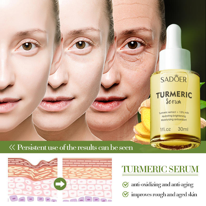 Sadoer Natural Plant Improves Rough Shrinking Pores Moisturizes and Brightens Turmeric Milk Antioxidant Serum