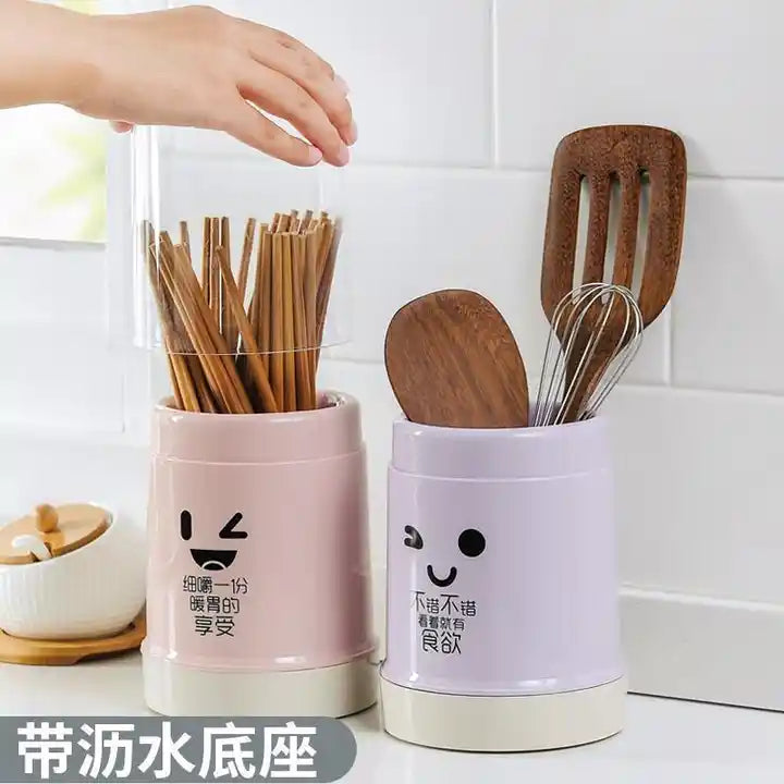 Cutlery Holder With Cover Chopsticks Fork Spoon Storage Box