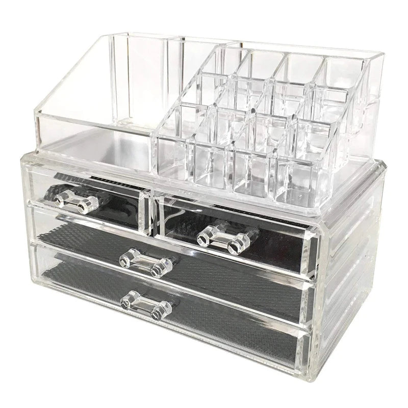 Multipurpose New Clear Acrylic Makeup Organizer With 4 Drawer Storage Box