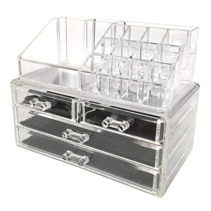 Multipurpose New Clear Acrylic Makeup Organizer With 4 Drawer Storage Box