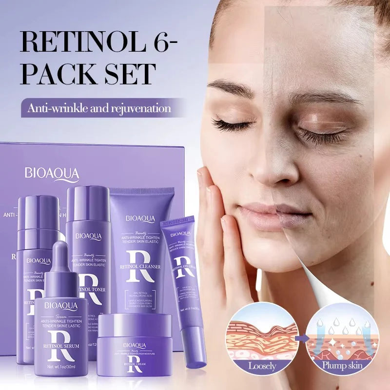 Bioaqua 6 in 1 Retinol Anti Wrinkle Tighten High Moisture Skin Care Set