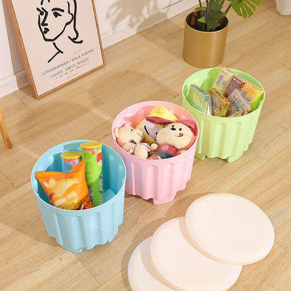 Toy Barrel Stool With Storage Box