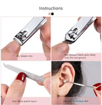 Stainless Steel Nail Clipper Cutter Set 4Pcs Set Manicure Pedicure Tool Kit