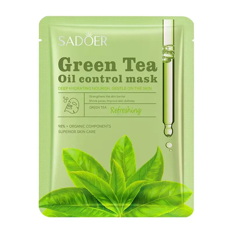 SADOER Green Tea Moisturizing Nourishing Antioxidant Soothing Hydrating Oil Control Hydrating Facial Mask