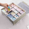 24 Grid Storage Boxes Foldable Wardrobe Drawer Divider Lidded Closet Organizer for Underwear Socks Bra High Quality Fabric