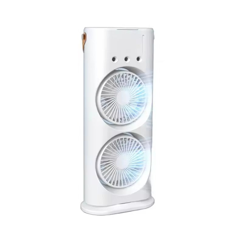 Remote Control Portable Evaporative Mist Air Cooler Fan 3-Speed Space Motorized Rotation Colorful Night Light Spray Cooling Fan