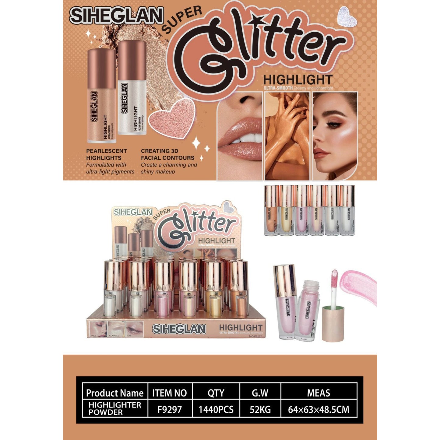 Siheglan Super Glitter Highlight 6pcs